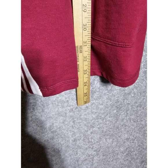 D&Co Active Stripe Rib Trim French Terry Jacket Womens Size 3X Red White Pockets - Picture 6 of 6